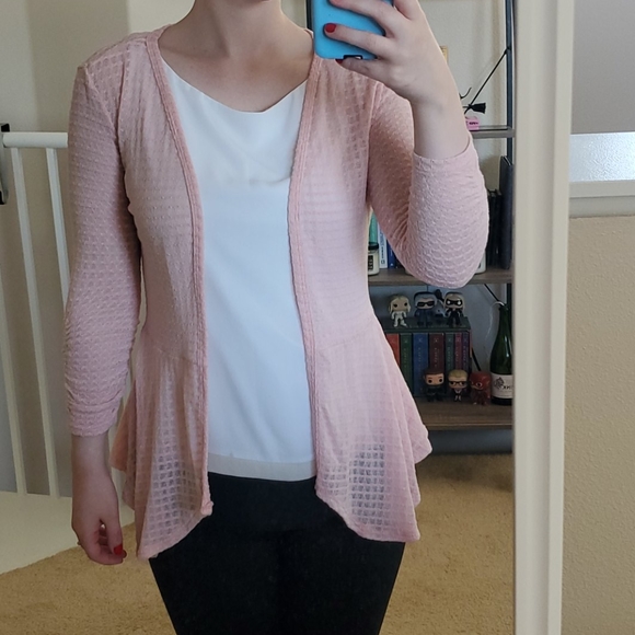 Candies Pink Peplum Cardigan 
